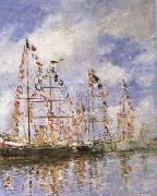 Eugene Boudin Sailing Ships at Deauville china oil painting artist